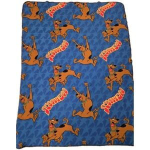 Vintage Scooby-Doo Throw Blanket Fleece Cartoon Hanna Barbera‎ 56x43 Retro Blue
